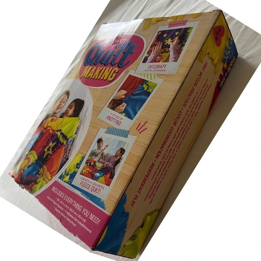 Made By Me‎ Easy-to-Knot Quilt Making Kit No Sew Fleece Blanket 50x39 DIY Craft